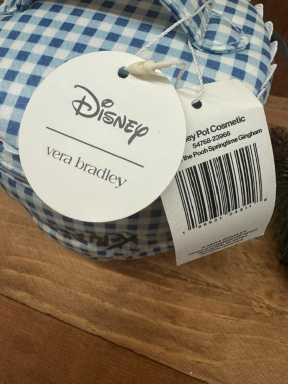 Vera Bradley Gingham Winnie The Pooh Honey Pot Cosmetic Case- NEW! - Picture 6 of 6